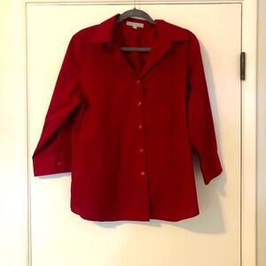 Foxcroft Wrinklefree Red Blouse